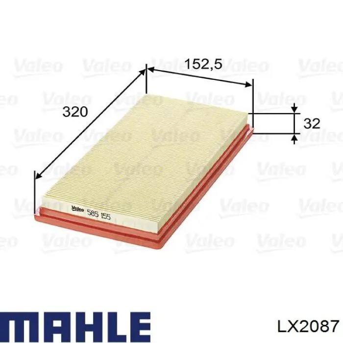 Купити LX2087 Mahle Original Автомобільний фільтр повітря