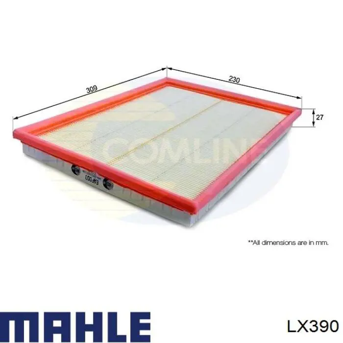 Фільтр повітряний LX390 Mahle Original