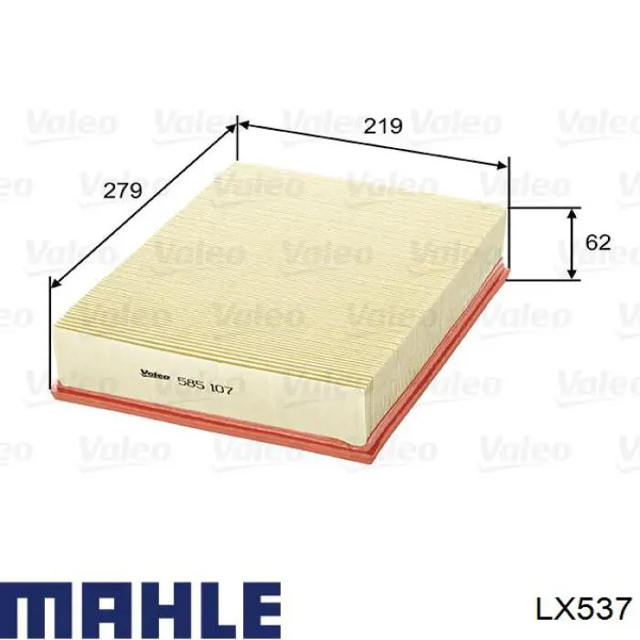 Елемент повітряного фільтра Mahle Original LX537 ціна, від 14.63 USD
