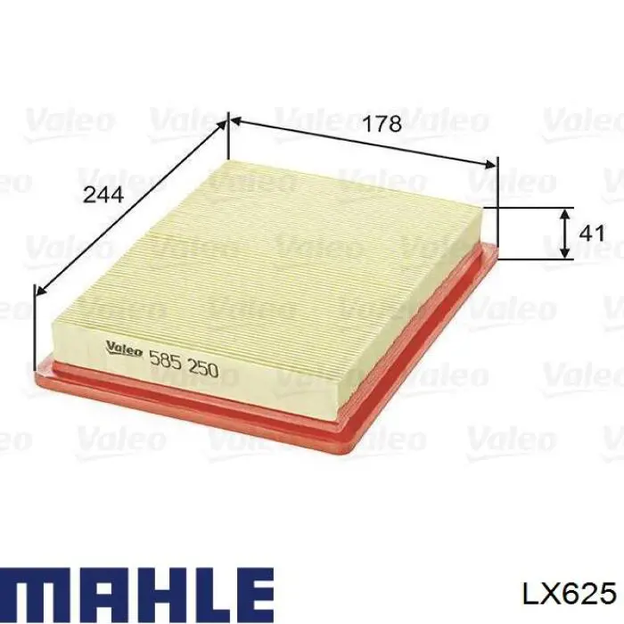Елемент повітряного фільтра Mahle Original LX625 ціна, від 5.23 USD