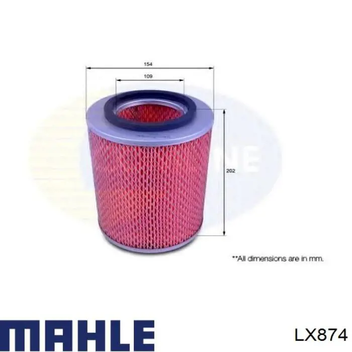 Купити LX874 Mahle Original Автомобільний фільтр повітря