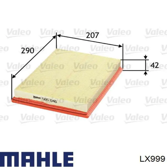 LX999 Mahle Original Повітряний фільтр двигуна