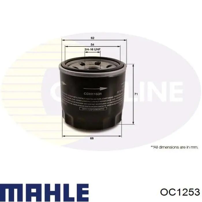 Фільтр масляний Mahle Original OC1253