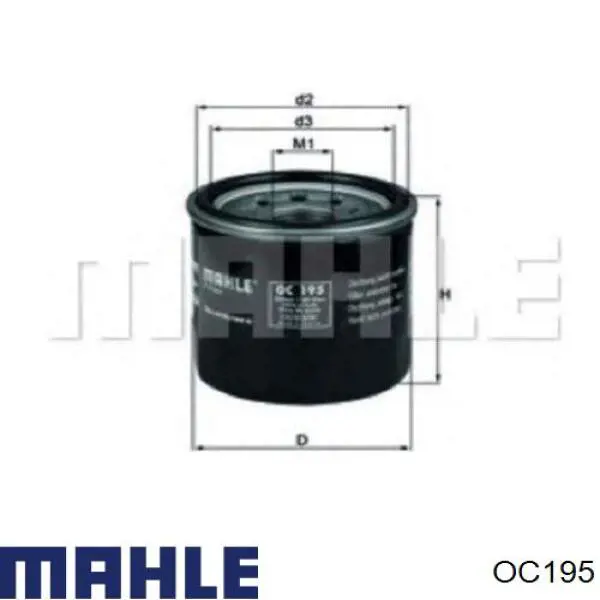 Масляний фільтр двигуна Mahle Original OC195 ціна, від 4.84 USD
