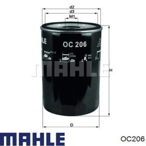 Масляний фільтр двигуна Mahle Original OC206 ціна, від 12.85 USD