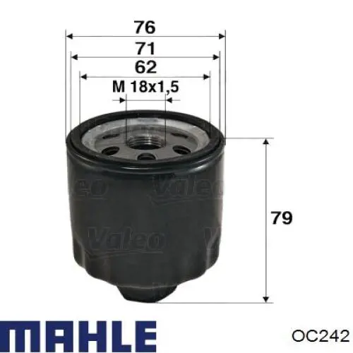 OC242 Mahle Original фільтр масляний
