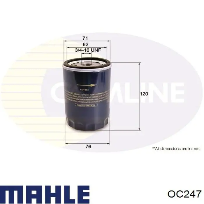 Купити OC247 Mahle Original Фільтр очищення масла відцентровий