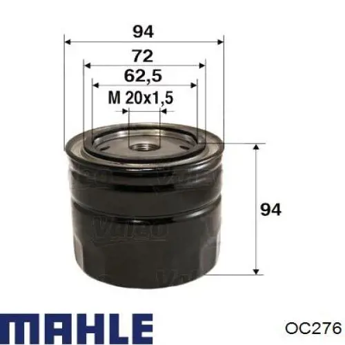 Купити OC276 Mahle Original Фільтр очищення масла відцентровий