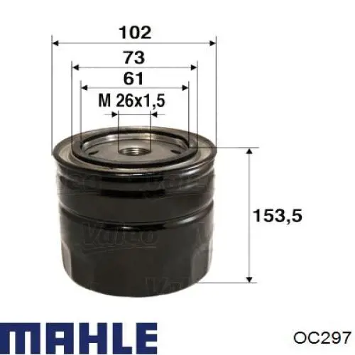 OC297 Mahle Original фільтр масляний