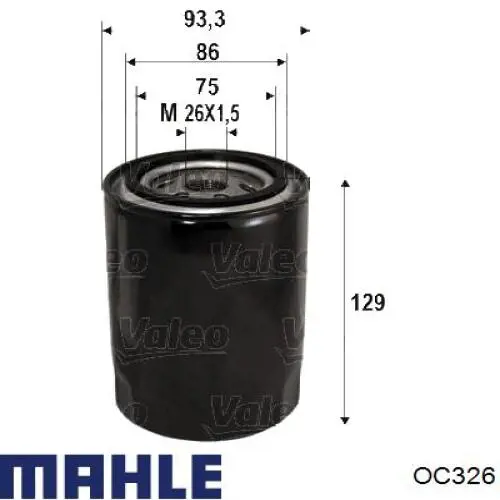 OC326 Mahle Original фільтр масляний