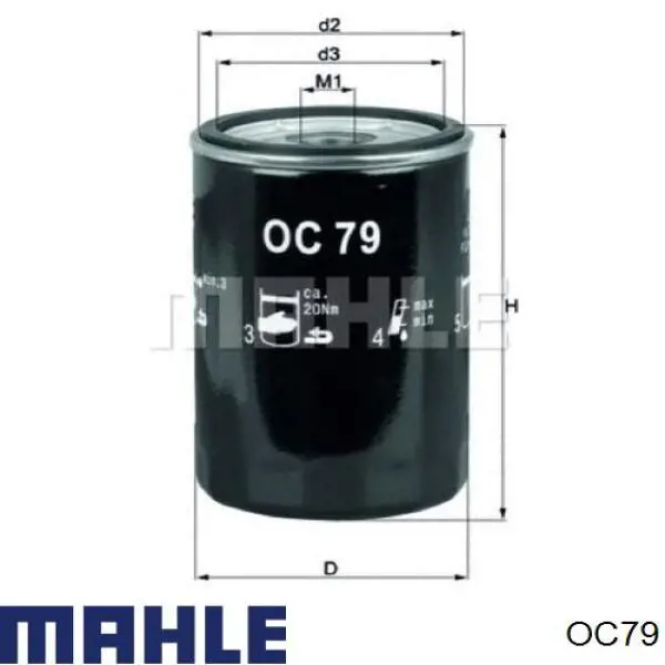 Масляний фільтр двигуна Mahle Original OC79 ціна, від 9.11 USD