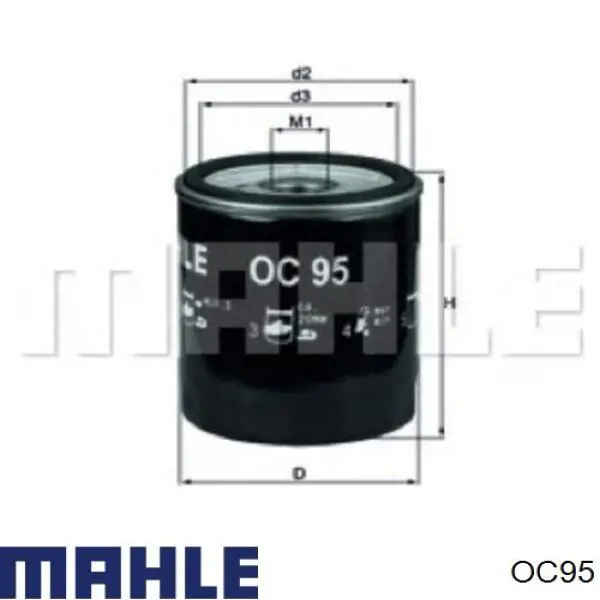 OC95 Mahle Original фільтр масляний