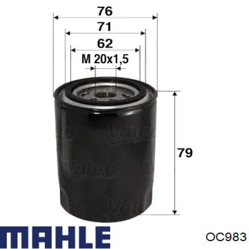 OC983 Mahle Original фільтр масляний