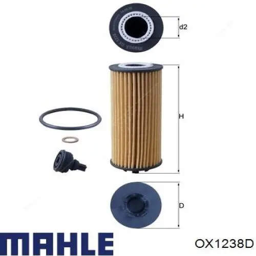 OX1238D Mahle Original Фільтр масла