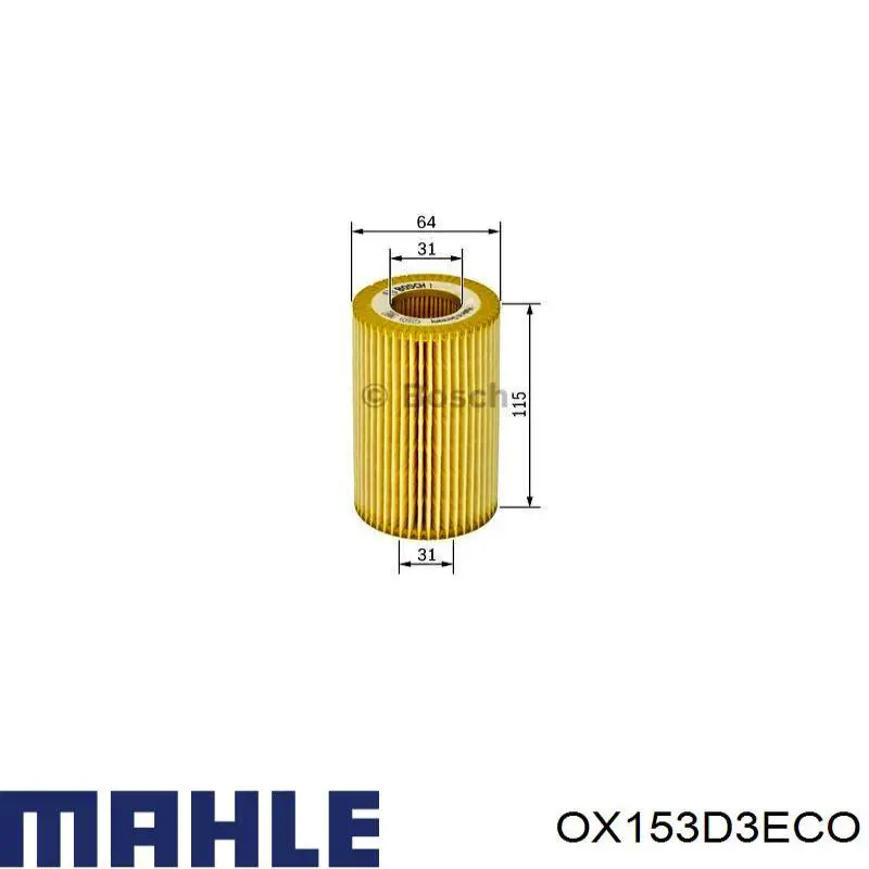 OX153D3ECO Mahle Original фільтр масляний