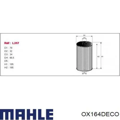 OX164DECO Mahle Original фільтр масляний