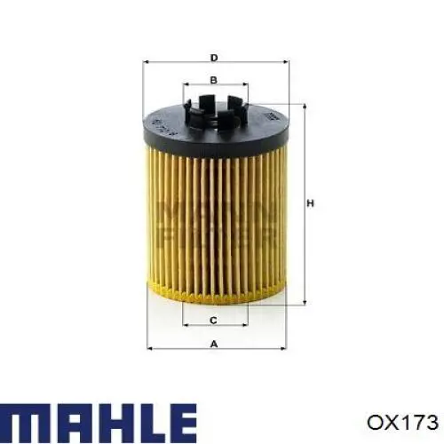 Масляний фільтр OX173 Mahle Original