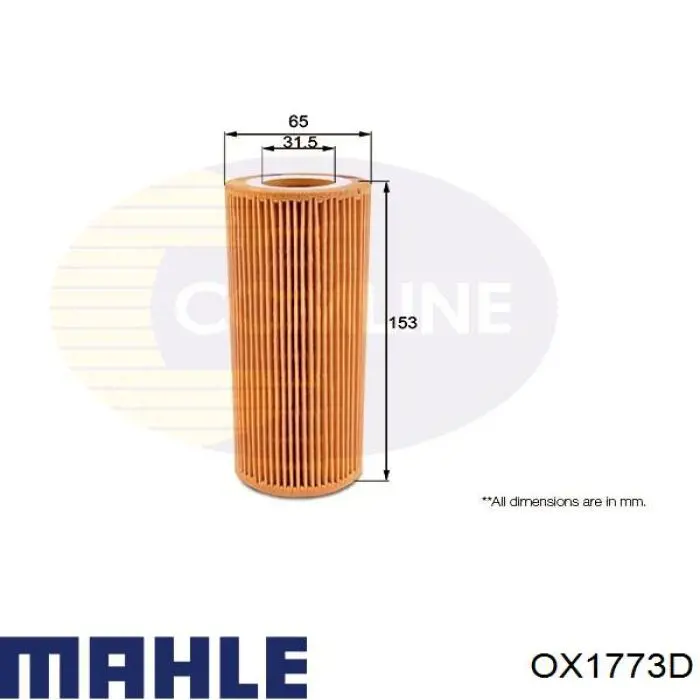 Масляний фільтр двигуна Mahle Original OX1773D ціна, від 11.31 USD