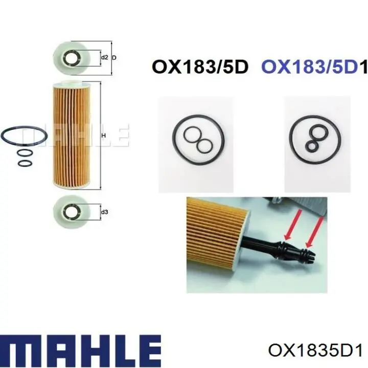 Масляний фільтр OX1835D1 Mahle Original
