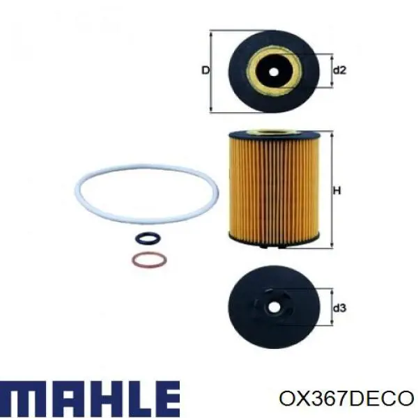 OX367DECO Mahle Original фільтр масляний