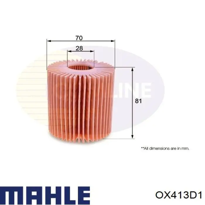 OX413D1 Mahle Original фільтр масляний