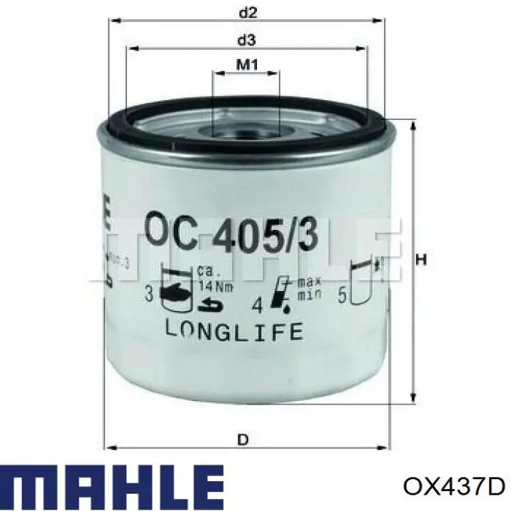 Масляний фільтр OX437D Mahle Original
