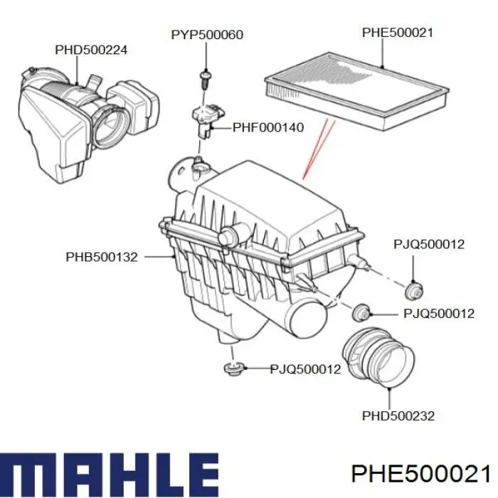 Повітряний фільтр PHE500021 Mahle Original