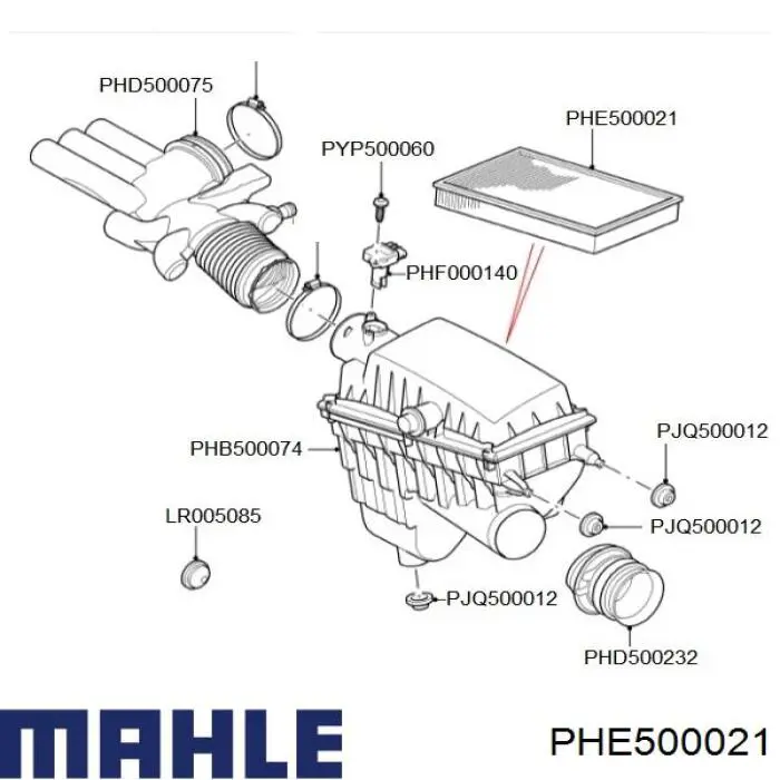 PHE500021 Mahle Original Повітряний фільтр двигуна