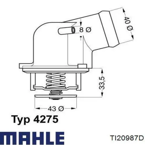 Автомобільний термостат Mahle Original TI20987D ціна, від 18.74 USD
