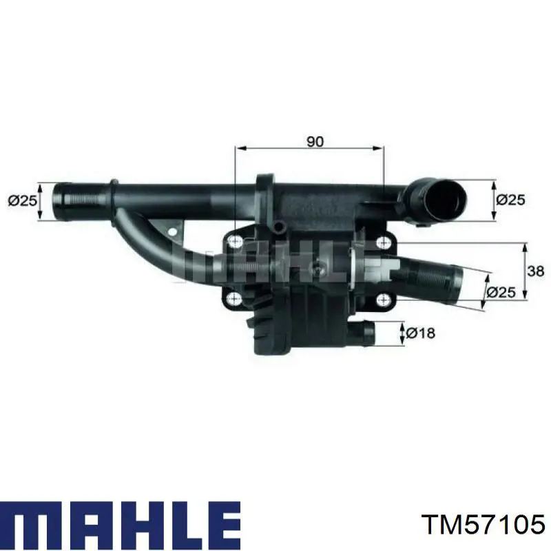 Корпус термостата TM57105 Mahle Original