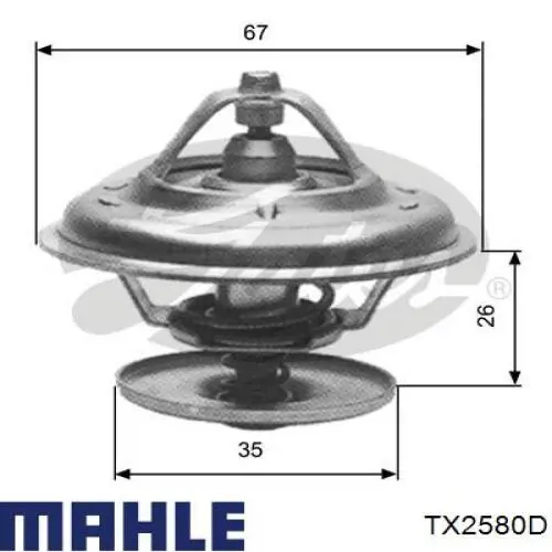 Автомобільний термостат Mahle Original TX2580D ціна, від 14.17 USD