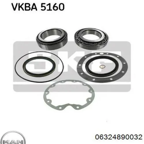 Підшипник задньої маточини зовнішній MAN 06324890032 ціна, від 49.73 USD