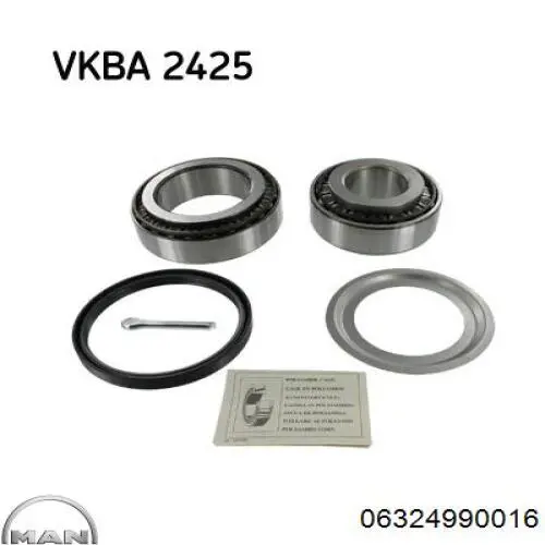 Комплект підшипник маточини передньої MAN 06324990016 ціна, від 28.35 USD