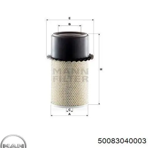 Повітряний фільтр 50083040003 MAN