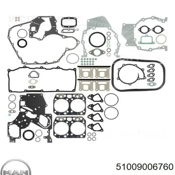Комплект прокладок двигуна, повний MAN 51009006760 ціна, від 501.44 USD