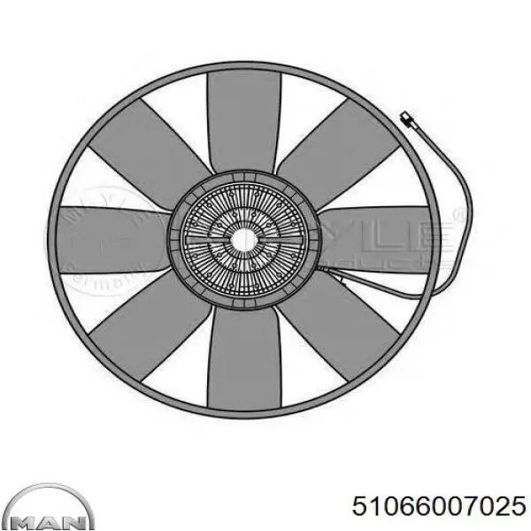Вискомуфта, вязкостная муфта вентилятора охолодження 51066007025 MAN