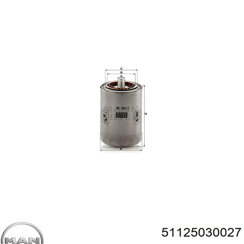 Фільтр паливний Mann-Filter WK9431