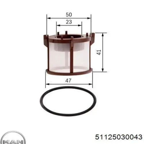 Фільтр тонкого очищення палива MAN 51125030043 ціна, від 5.39 USD