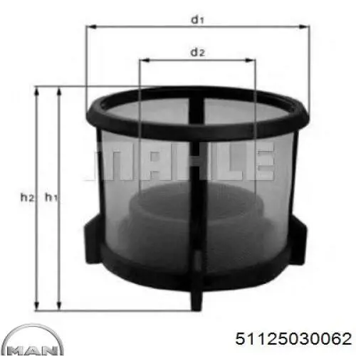 Фільтр тонкого очищення палива MAN 51125030062 ціна, від 5.23 USD