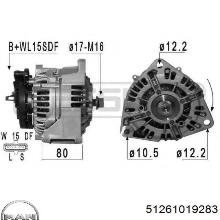 Генератор 51261019283 MAN