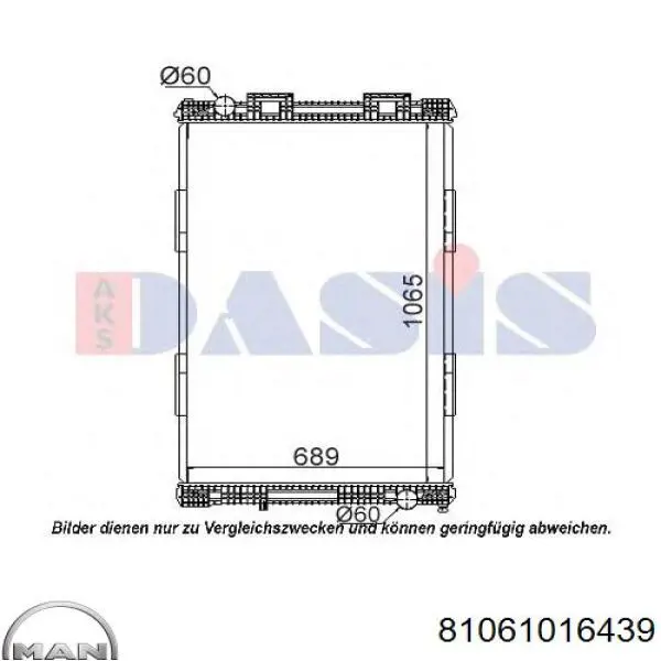 Радіатор основний MAN 81061016439 ціна, від 440.26 USD