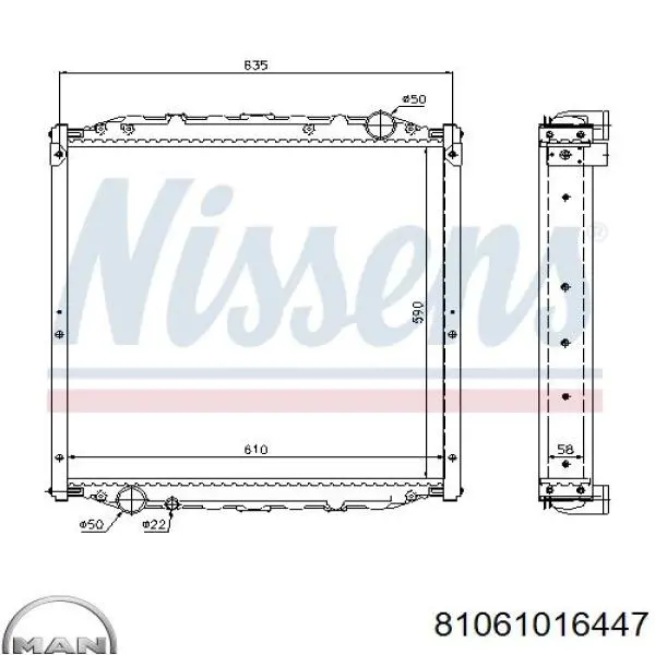 Радіатор основний MAN 81061016447 ціна, від 408.30 USD