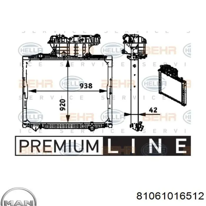 Радіатор основний MAN 81061016512 ціна, від 496.90 USD