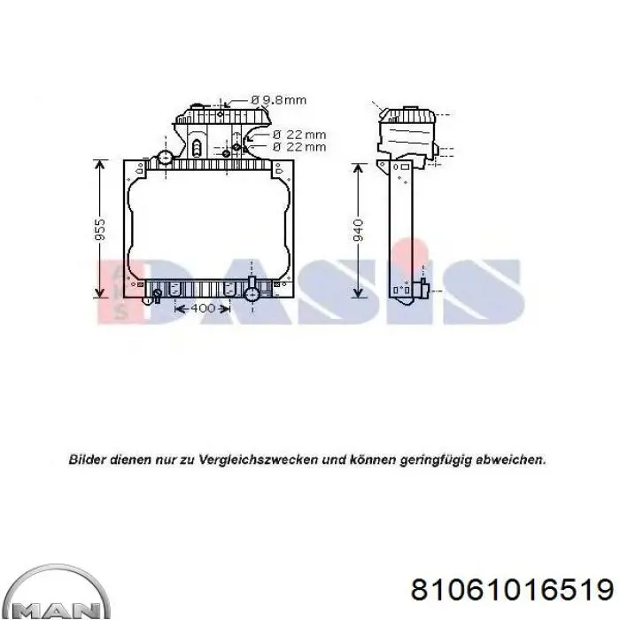 Радіатор основний MAN 81061016519 ціна, від 635.19 USD