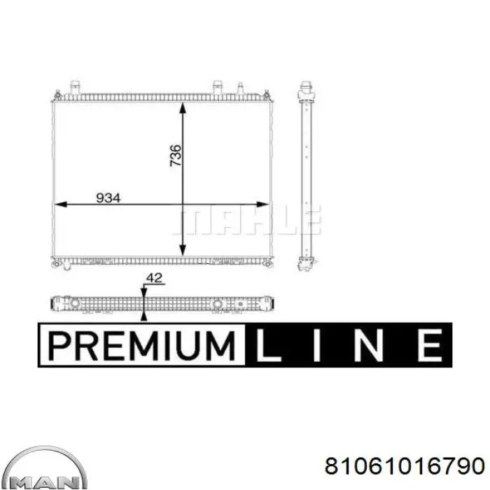 Радіатор основний MAN 81061016790 ціна, від 692.39 USD