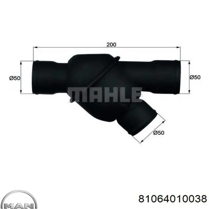 Кожух термостата MAN 81064010038 ціна, від 106.41 USD