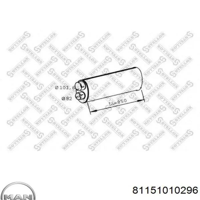 Глушник, середня і задня частина MAN 81151010296 ціна, від 182.07 USD