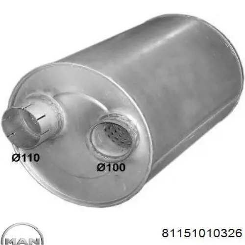 Глушник, середня і задня частина MAN 81151010326 ціна, від 200.31 USD