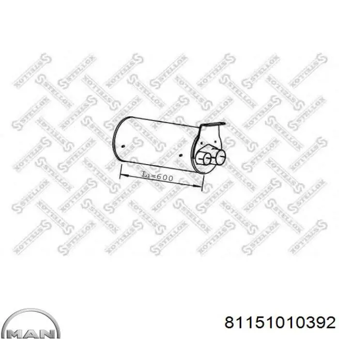 Глушник, середня і задня частина MAN 81151010392 ціна, від 175.27 USD