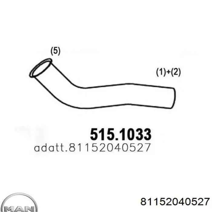 68651 Polmostrow Труба приймальна (штани) глушника, передня